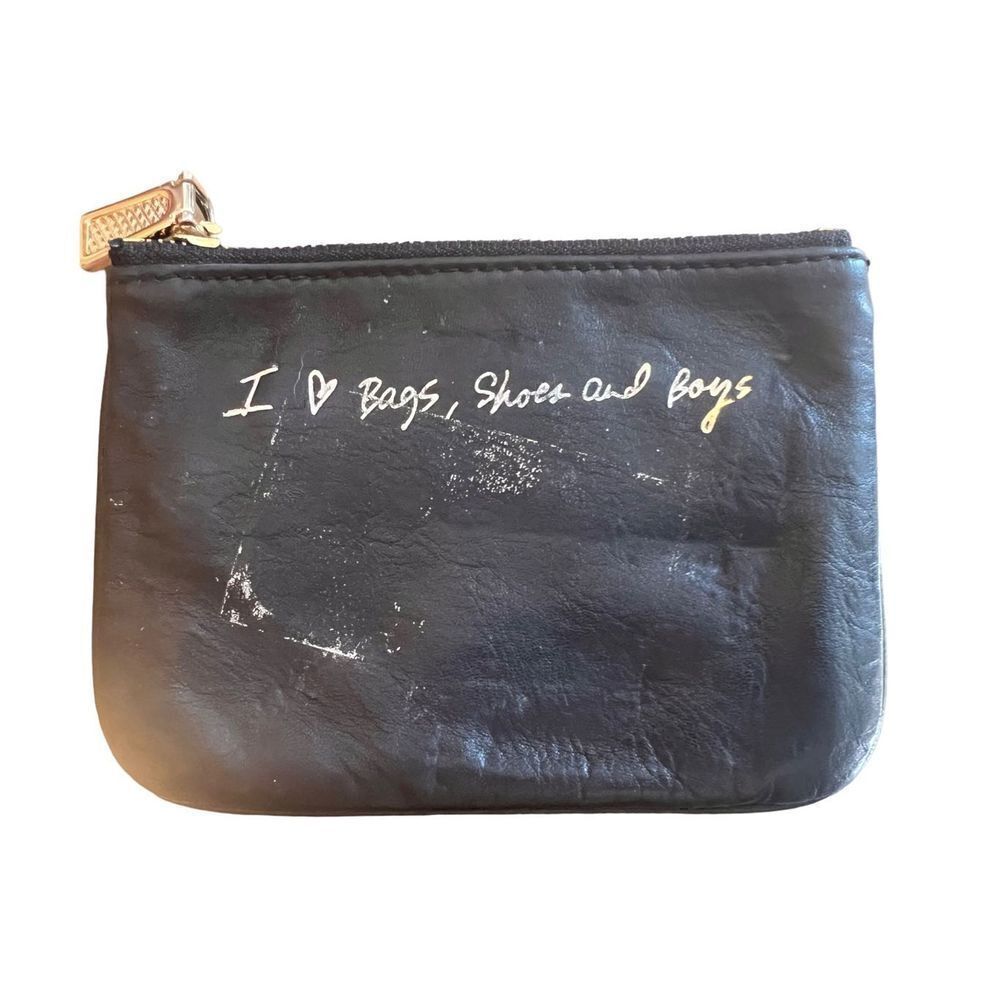 Rebecca Minkoff I love bags shoes & boys black coin purse pouch
